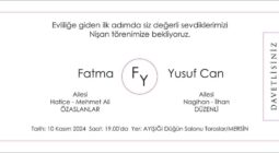 Davetlimsiniz Fatma Özarslan & Yusuf Can Düzenli Nişanımız Var